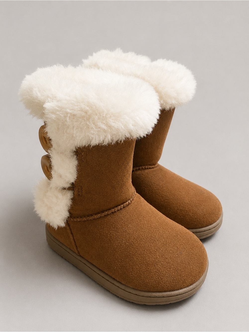 Jumping Beans Boots Faux Suede Button Detail Size 5 Toddler Winter Shoes